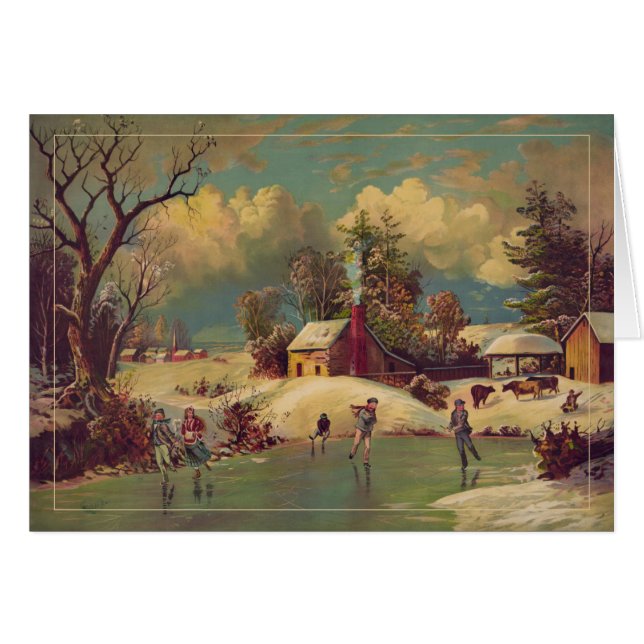 Winter Farm Scene Cards (Front Horizontal)