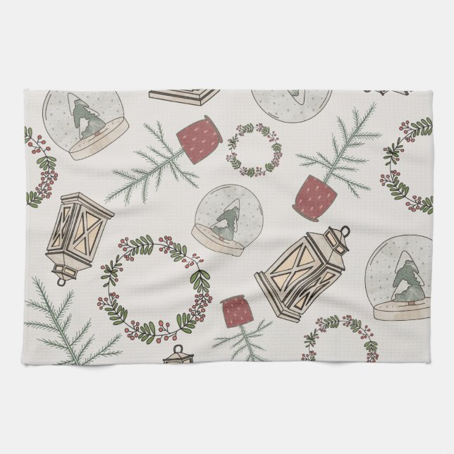 Winter Farmhouse   Kitchen Towel (Horizontal)