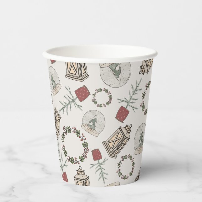 Winter Farmhouse  Paper Cups (Front)
