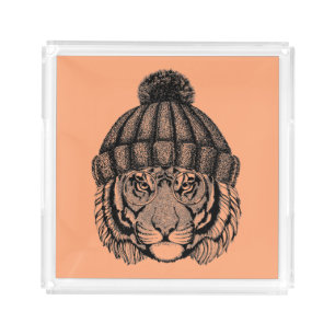 Winter Fashion Ready Tiger Acrylic Tray