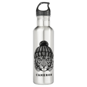 Winter Fashion Ready Tiger Add Your Name Stainless Steel Water Bottle