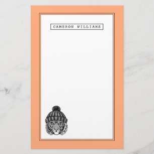 Winter Fashion Ready Tiger Add Your Name Stationery
