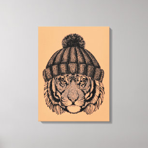Winter Fashion Ready Tiger Canvas Print