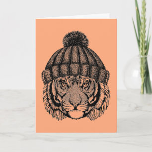 Winter Fashion Ready Tiger Card