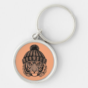 Winter Fashion Ready Tiger Keychain