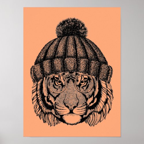 Winter Fashion Ready Tiger Poster