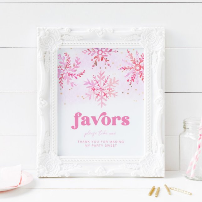 Winter Favors Sign | Snowflake Birthday Signs (Creator Uploaded)