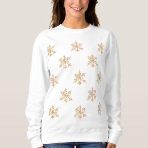 Winter festive cute gold peach snowflake pattern sweatshirt