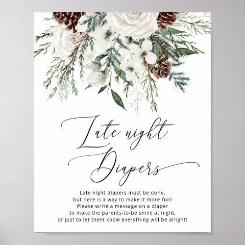 Winter festive foliage Late night diapers game Poster