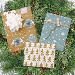 Winter Festive Sweater Snowflakes Christmas Wrapping Paper Sheets<br><div class="desc">A trio of designs for your gifts. This set includes a trio of Winter Festive Sweater designs.  View our full line of gift wrap products in our Zazzle store.</div>