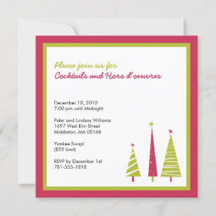 Winter Festive Trees Holiday Invitation