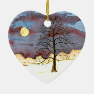 Winter Field Ceramic Ornament