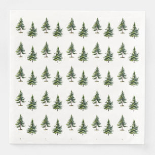 Winter Fir Trees Forest Paper Dinner Napkins
