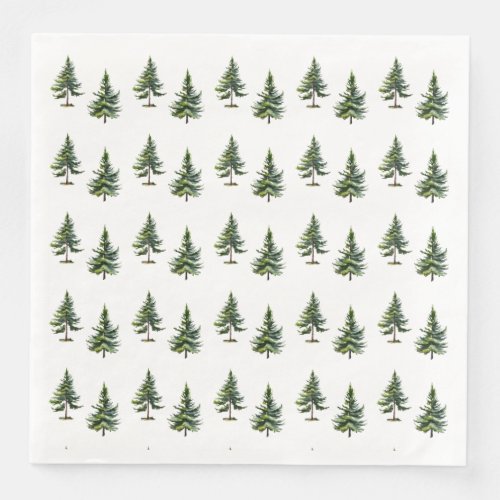 Winter Fir Trees Forest Paper Dinner Napkins