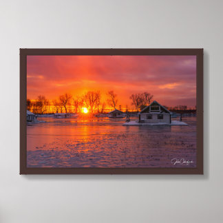 Winter Fire on Presque Isle Framed Art