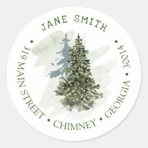 Winter Firs Holiday Round Return Address