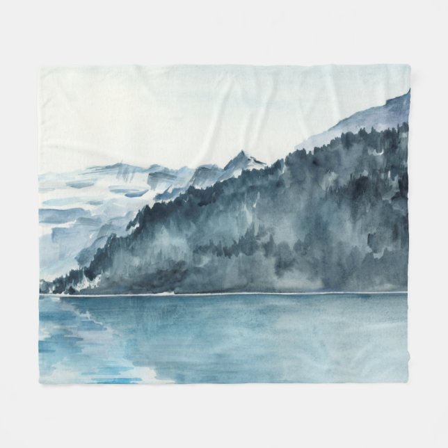 Winter Fjords Fleece Blanket (Front (Horizontal))