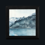 Winter Fjords Gift Box<br><div class="desc">Winter Fjords II by Jennifer Paxton Parker. Features watercolor fjords in a serene, blue-toned setting.</div>