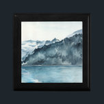 Winter Fjords Gift Box<br><div class="desc">Winter Fjords II by Jennifer Paxton Parker. Features watercolor fjords in a serene, blue-toned setting.</div>