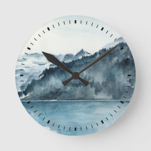 Winter Fjords Round Clock