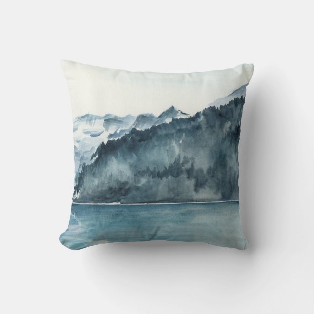 Winter Fjords Throw Pillow (Front)