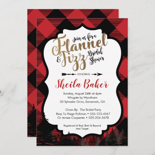 Winter Flannel Bridal Shower Invitation