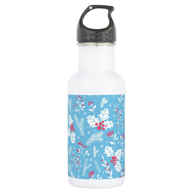 Winter flora 2 stainless steel water bottle (Front)