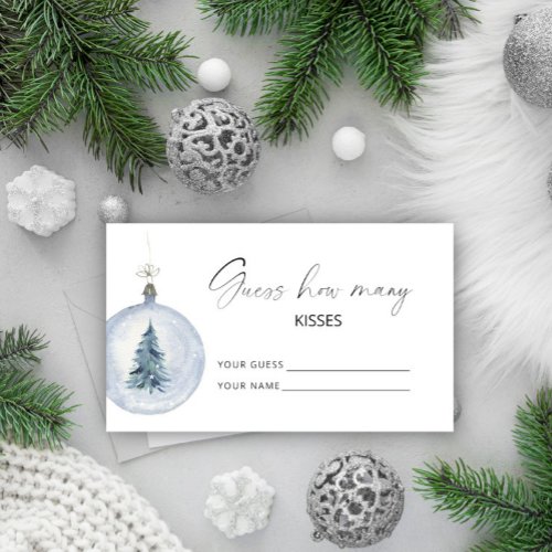 Winter flora guess how many kisses bridal game enclosure card