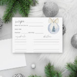 Winter flora recipe card<br><div class="desc">Elegant winter Bridal shower. Holiday Christmas tree toy ball. Pine tree in ball. Matching items available.</div>