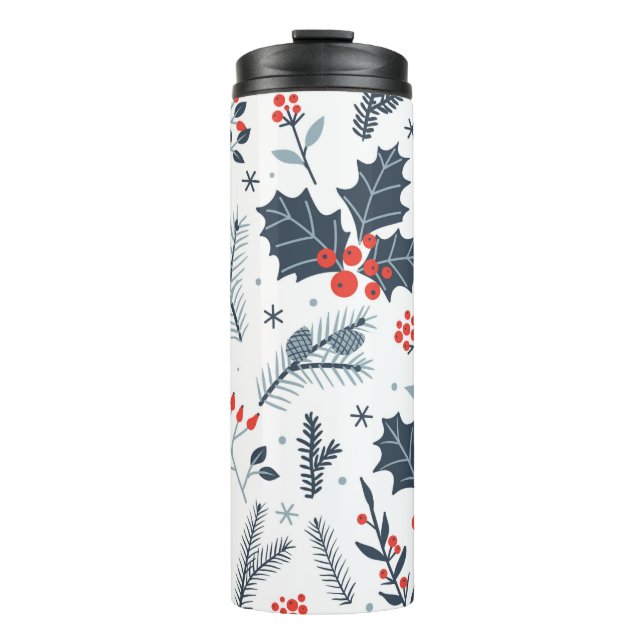 Winter flora thermal tumbler (Front)