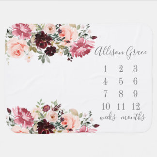 Winter Floral Baby Blanket