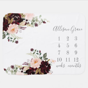 Winter Floral Baby Blanket