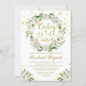 Winter Floral Baby Its Cold Outside Baby Shower Invitation (Front)