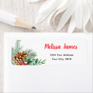 Winter Floral Baby Shower Address Label