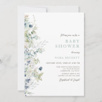 Winter Floral Baby Shower Invitation