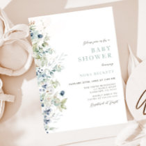 Winter Floral Baby Shower Invitation