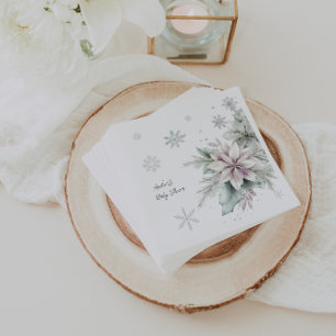 Winter Floral Baby Shower Napkins
