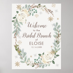 Winter Floral Bridal Brunch Welcome Sign