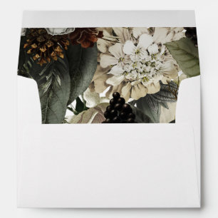winter floral christmas holiday lined envelopes