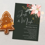 Winter Floral Christmas Jingle & Mingle Party Invitation<br><div class="desc">This winter floral Christmas jingle & mingle party invitation has a whimsical and elegant design featuring vibrant watercolor illustrations of red and pink poinsettias and delicate winter greenery. With chic botanical elements like pine, holly, and winter berries, the card’s colorful palette, including dusty rose and gold accents, adds a boho...</div>