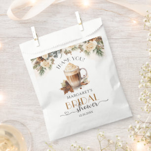 Winter Floral Coffee Bridal Shower Favor Bag