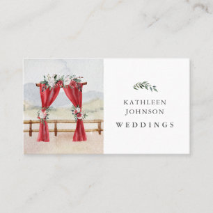 Winter Floral Curtain Backdrop Wedding Stylist Business Card