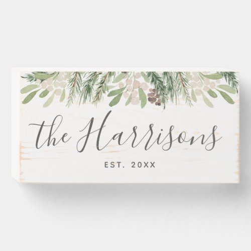 Winter Floral Custom Farmhouse Wooden Box Sign