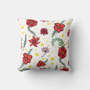 Winter Floral Delights Throw Pillow