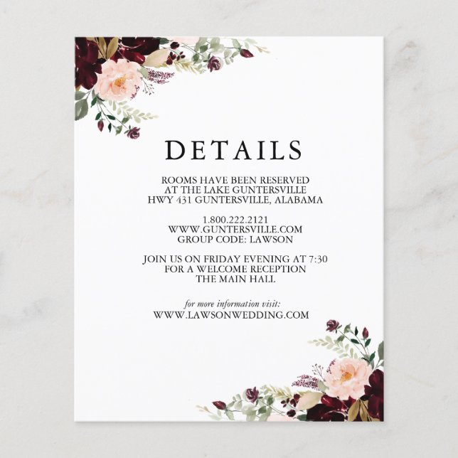 Winter Floral Details Card | Budget Flyer (Front)