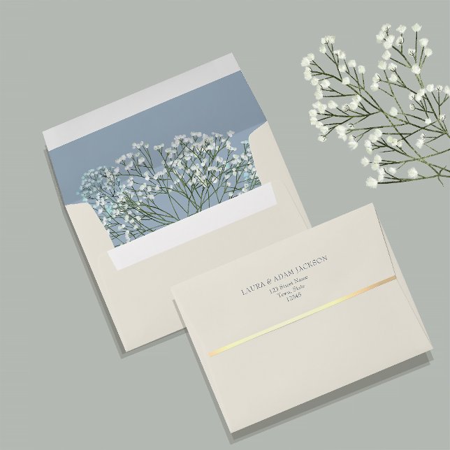 Winter Floral Elegant Dusty Blue Envelope (Creator Uploaded)