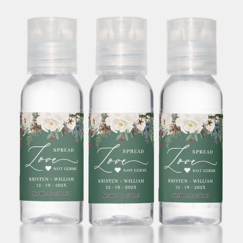 Winter Floral Eucalyptus Spread Love Not Germs Hand Sanitizer