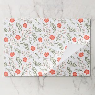 Winter Floral Festive Holiday Paper Placemats