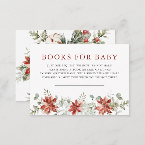Winter Floral Greenery  Book Request Enclosure Card