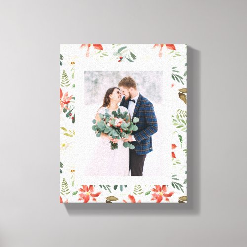 Winter Floral  Holiday Canvas Print